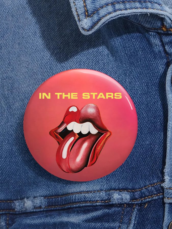 Unisex Retro In The Stars Pin-Back Button