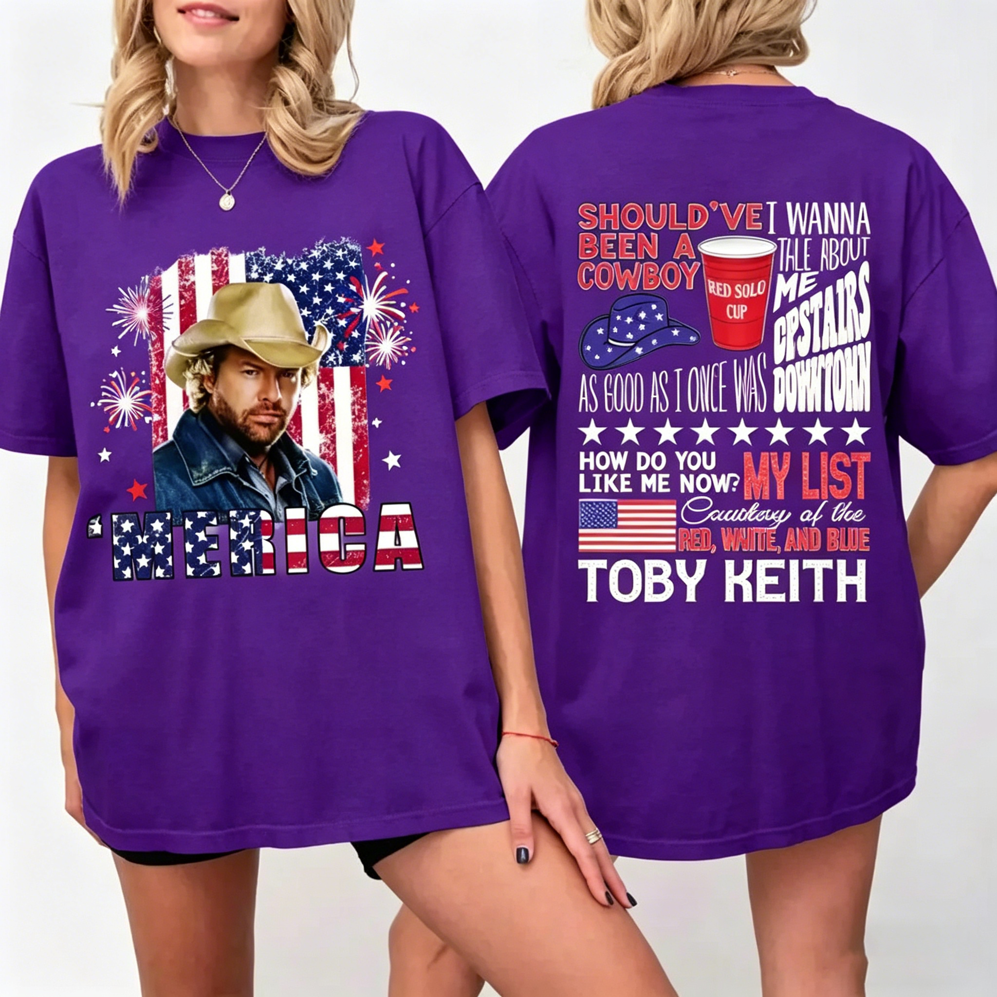Women's Patriotic Toby Courtesy of the Red White and Blue T-Shirt