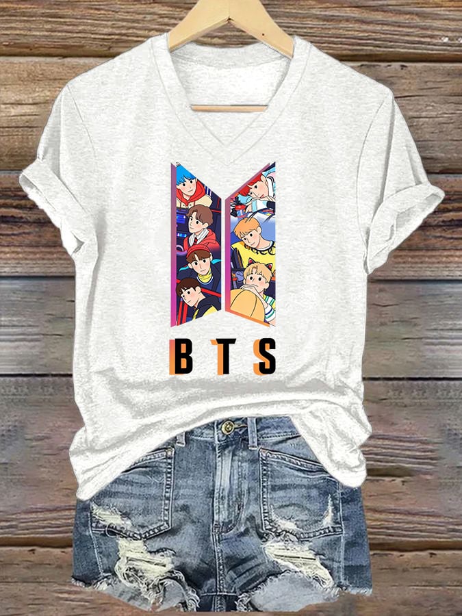 Women's K-pop  Print Casual T-Shirt