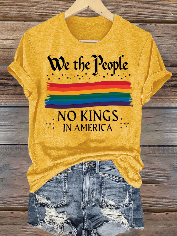 Women's  We the People NO KINGS IN AMERICA  Printed Casual T-Shirt