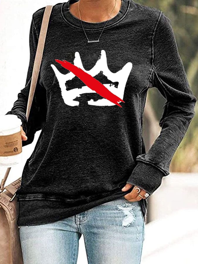 Women's Retro No Kings Print Sweatshirt