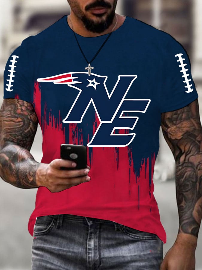 Men's Football Print Casual T-Shirt