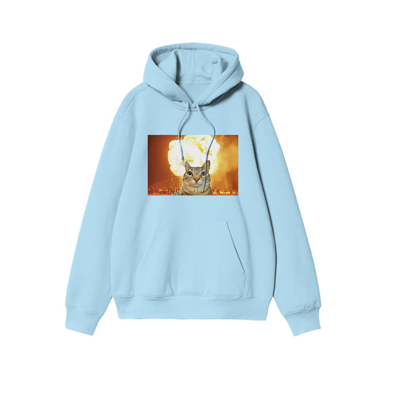 Unisex Funny Cat Print Hoodie