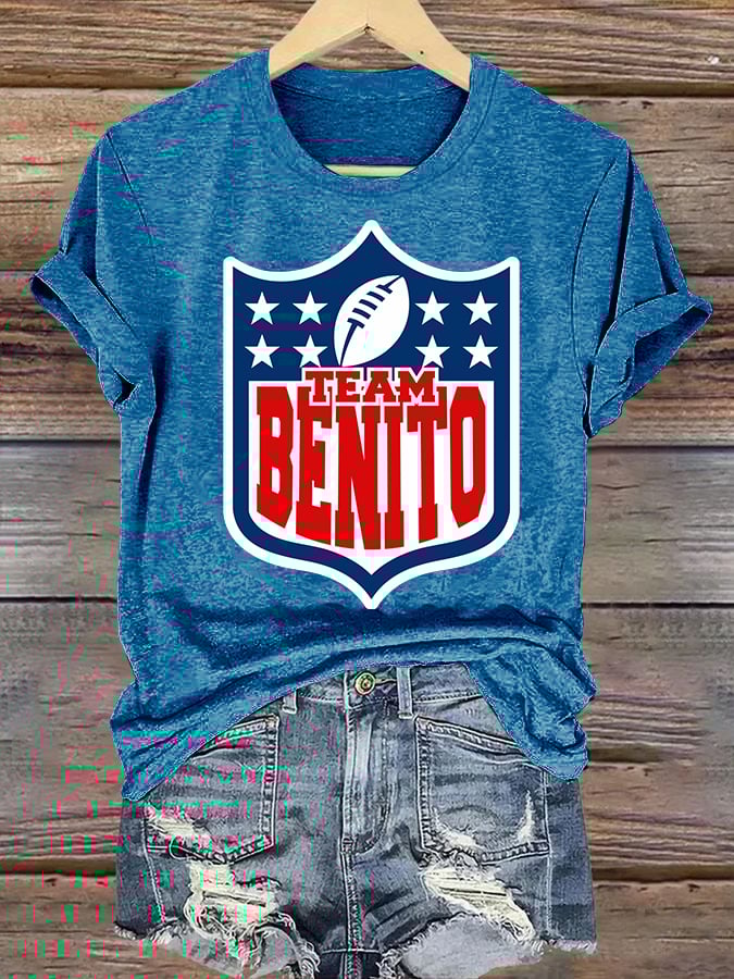 Women's  Team Benito Puerto Rico Print Casual Tee