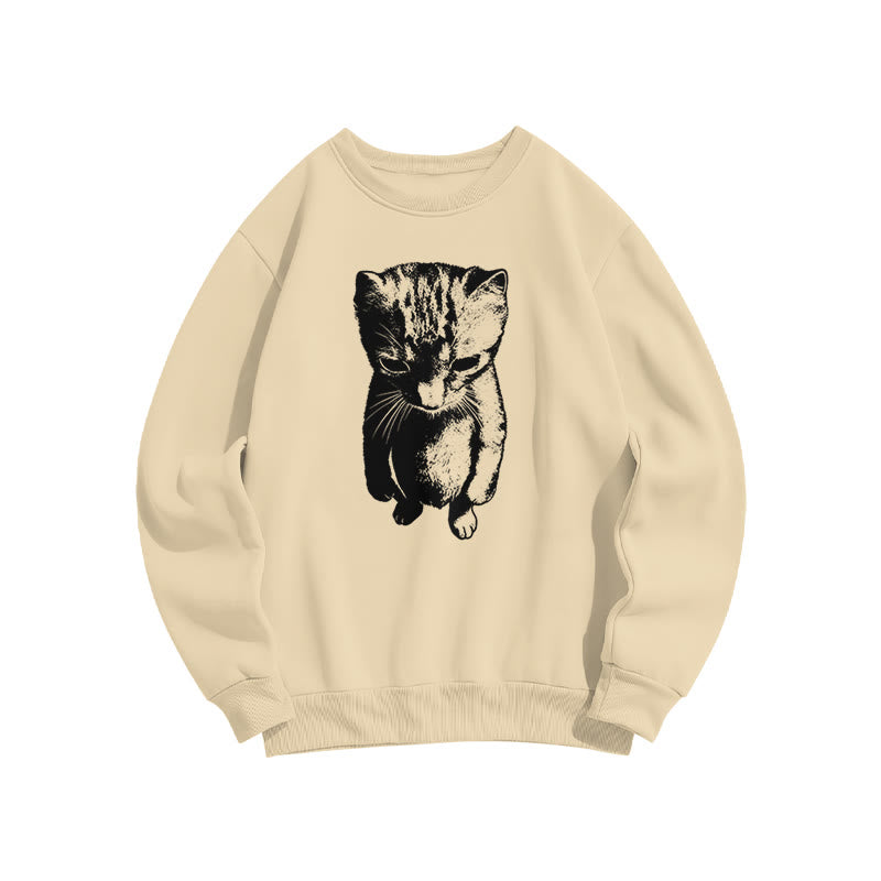 Funny Cat Meme Print Sweatshirt