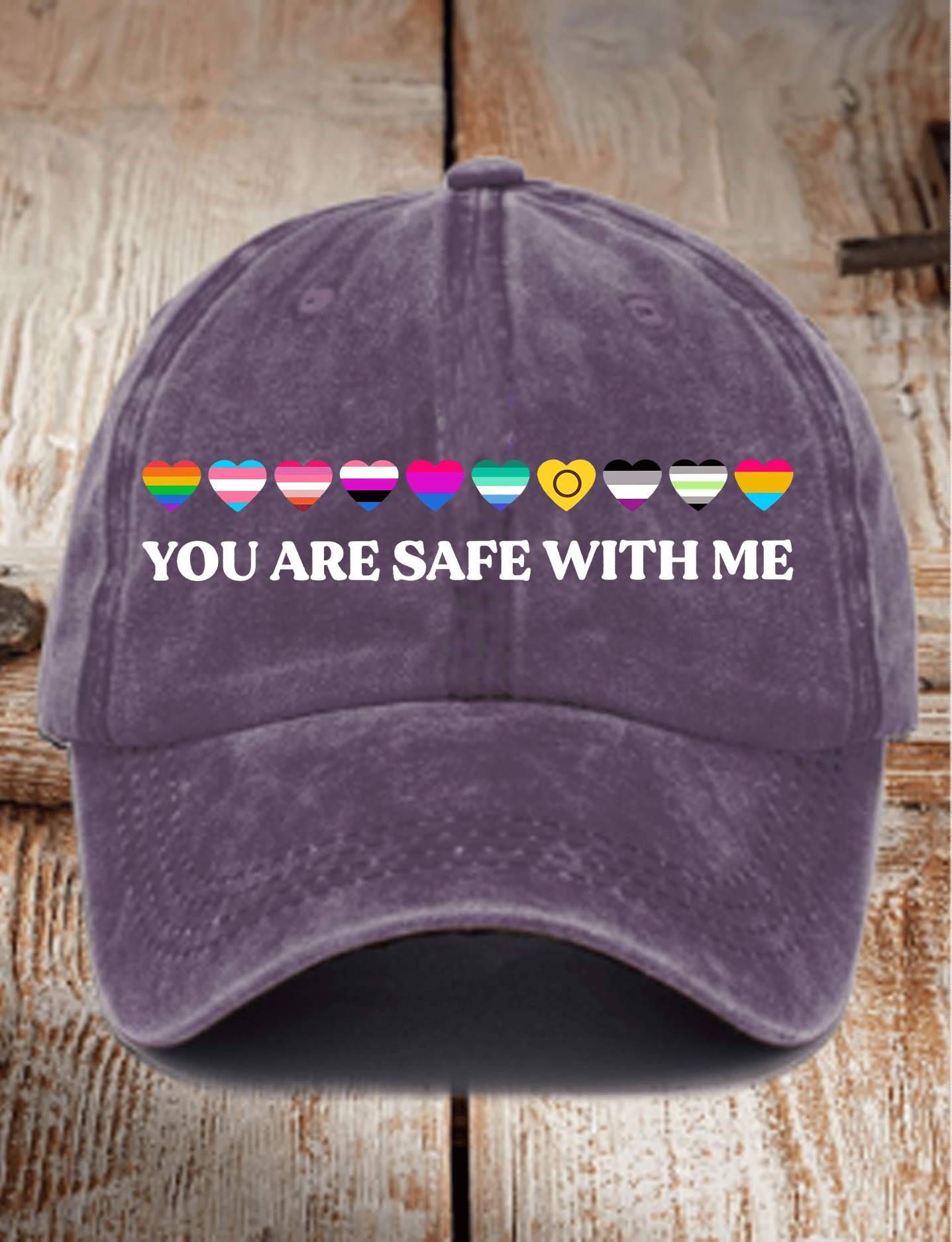 Unisex  YOU ARE SAFE WITH ME Print  Cap