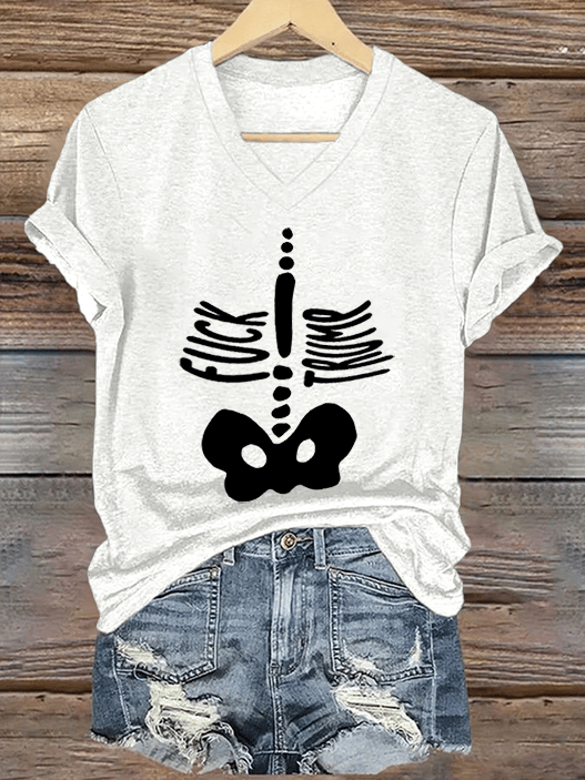 Women's Halloween FDT Printed Short-Sleeved T-Shirt