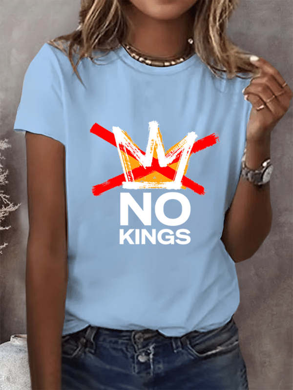 Women's  America has No Kings Printed Casual T-Shirt