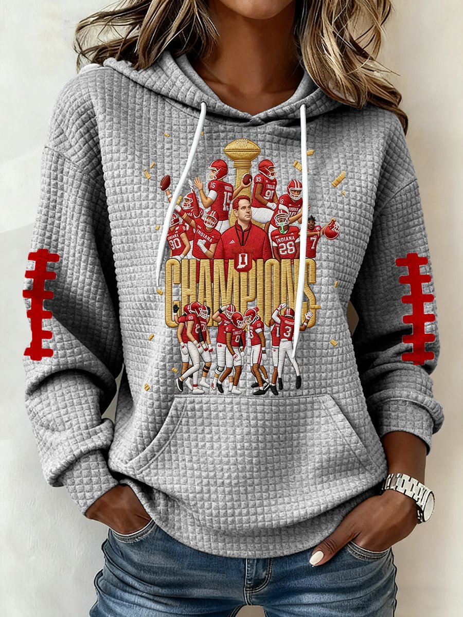 Women's Football Print Hoodie Sweatshirt