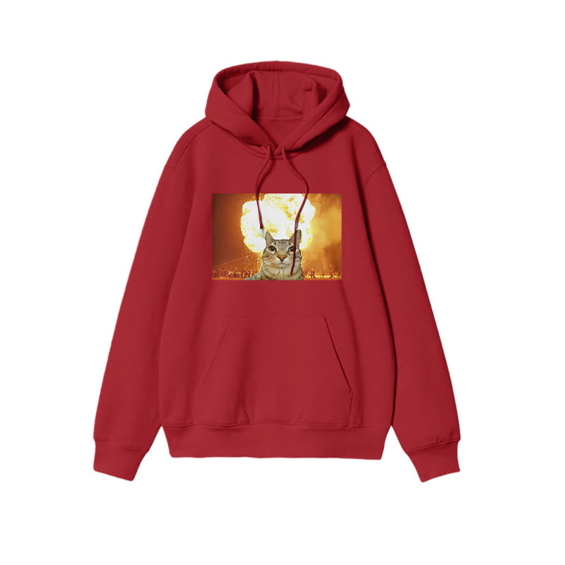 Unisex Funny Cat Print Hoodie