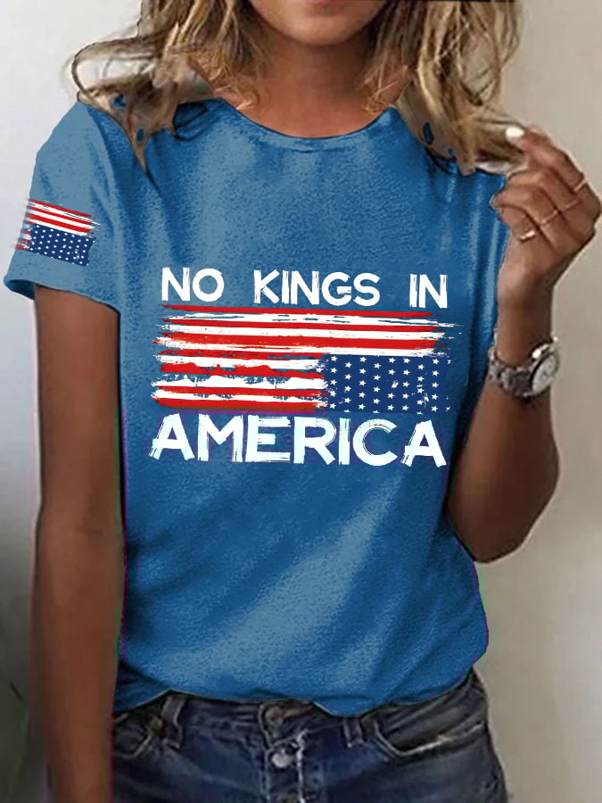 Women's No King in America Print T-Shirt