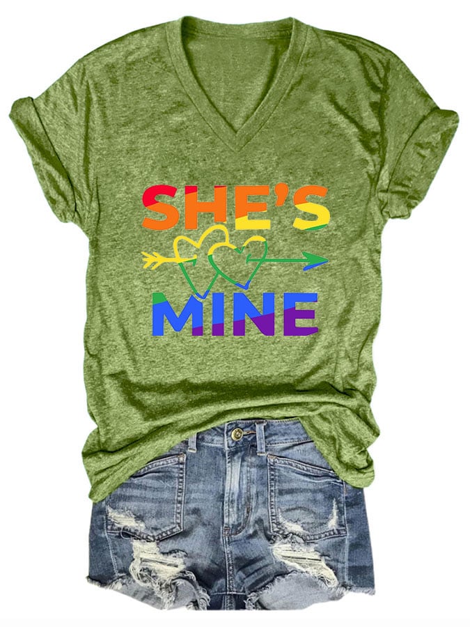 Women's She's Mine Print Short Sleeve T-Shirt