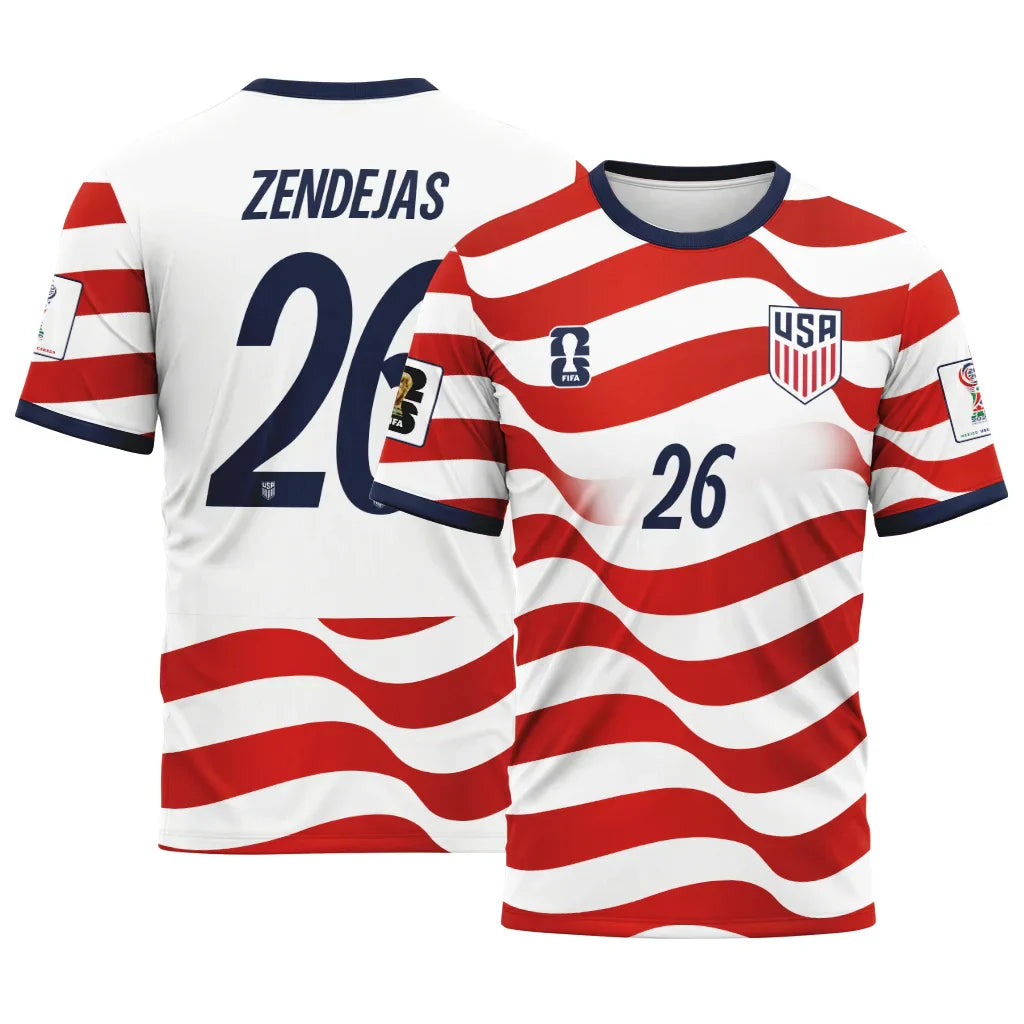 Zendejas 26 AOP T-Shirt World Cup USA Home
