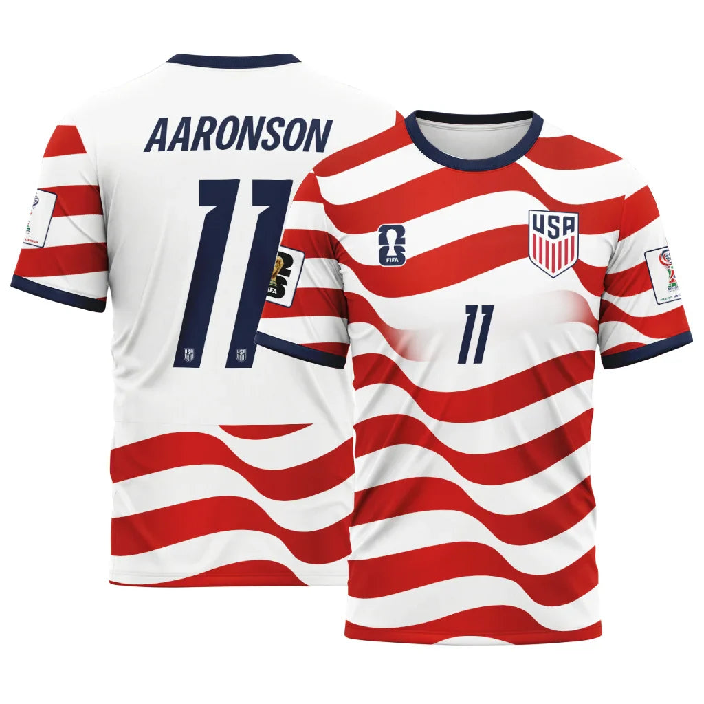 Brenden Aaronson 11 AOP T-Shirt World Cup USA Home