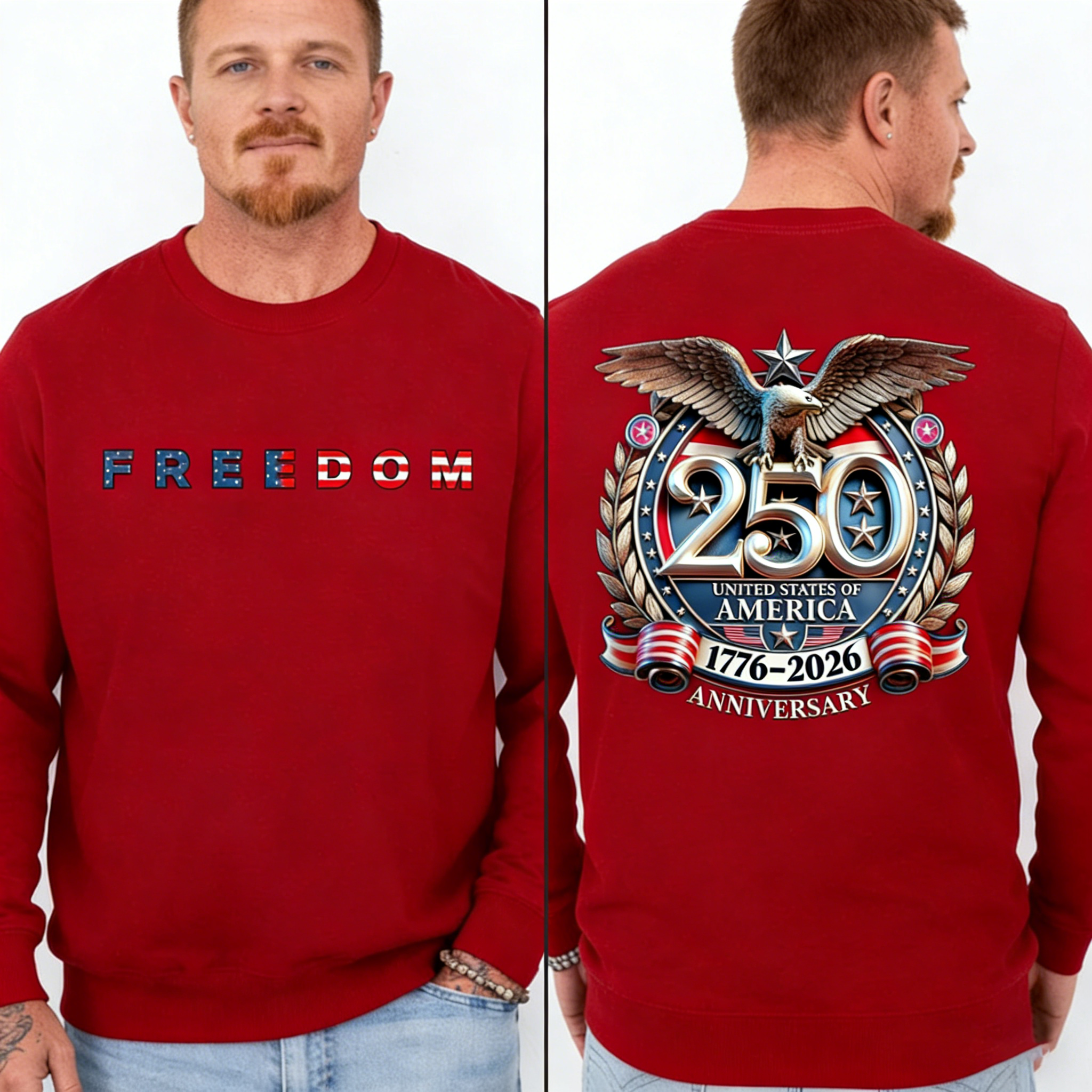 Men's Freedom 250th Anniversary Crew Neck Sweatshirt