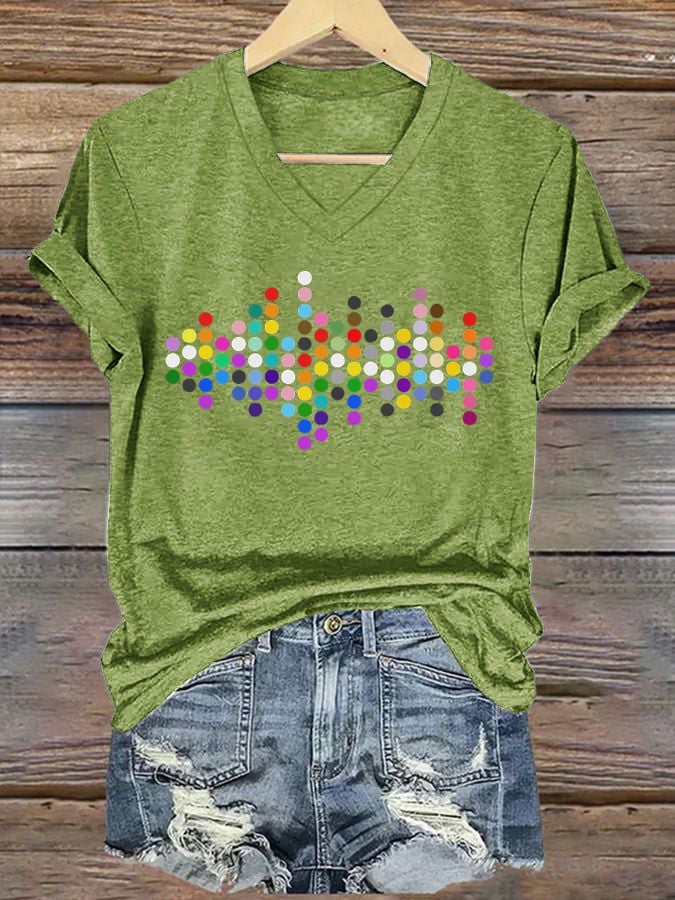 Women's What A Beautiful Day To Respect Other People'S Pronouns Print V-Neck T-Shirt