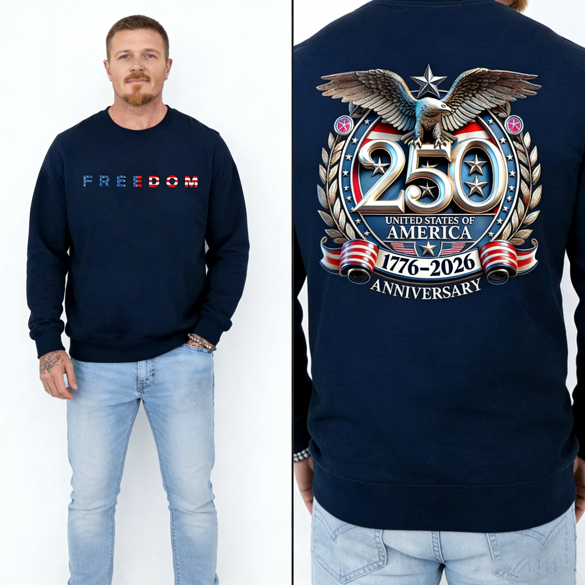 Men's Freedom 250th Anniversary Crew Neck Sweatshirt