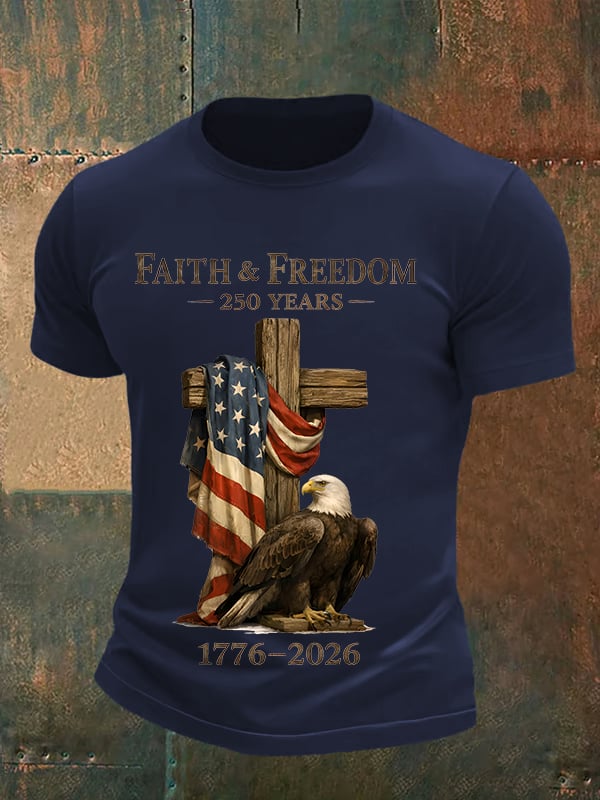 Men's  Faith and Freedom 250 Years Print T-Shirt