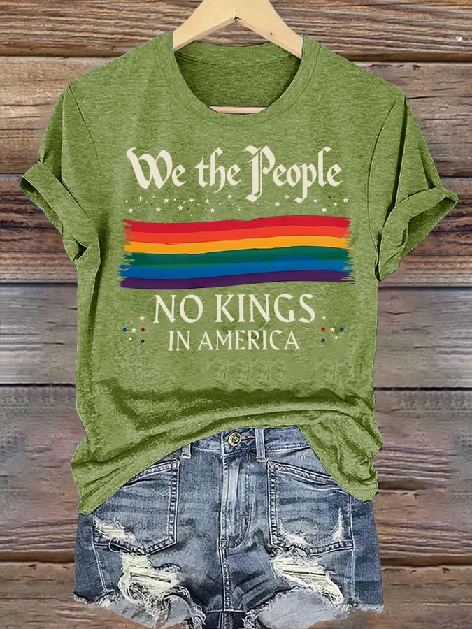Women's  We the People NO KINGS IN AMERICA  Printed Casual T-Shirt
