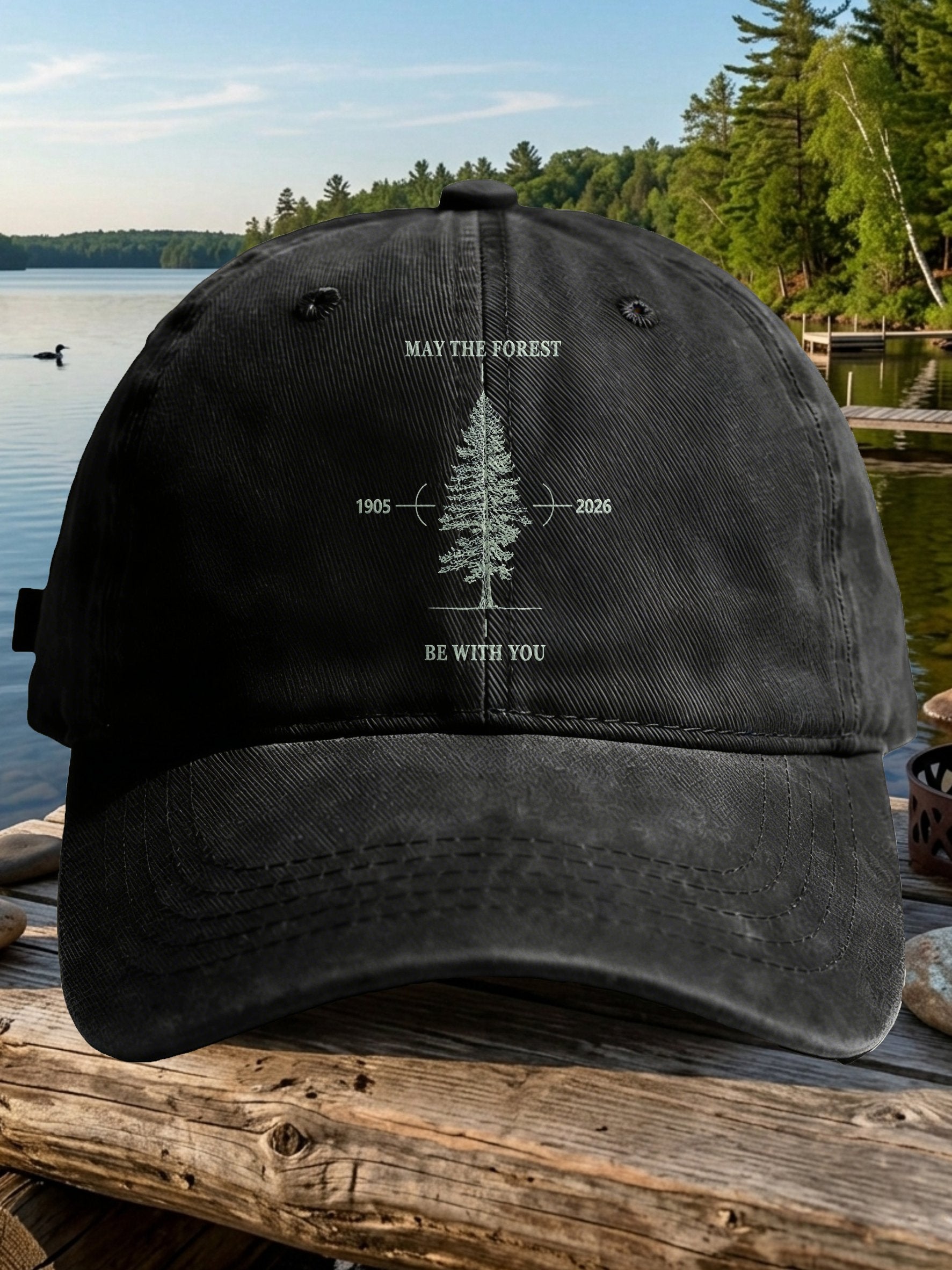 Retro May The Forest Be With You Print Baseball Cap