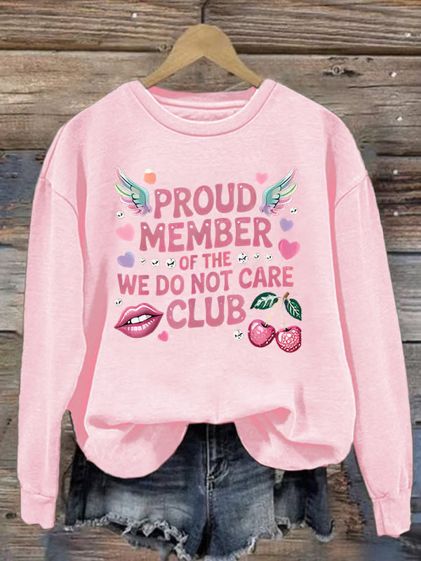 Women's Retro Funny Proud Member Of Club Menopause Perimenopause Print Sweatshirt