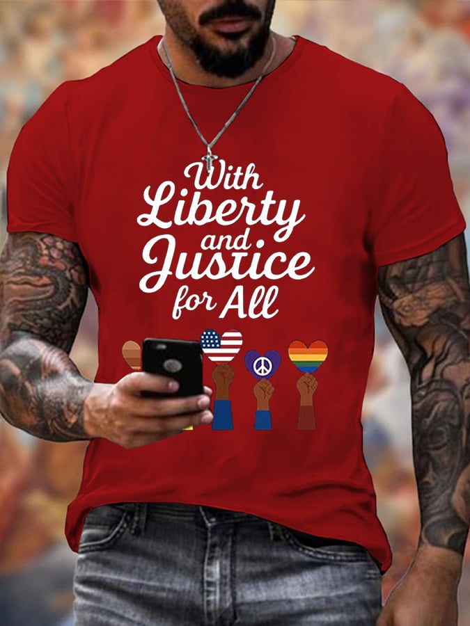 Men's Liberty and Justice For All Print T-Shirt