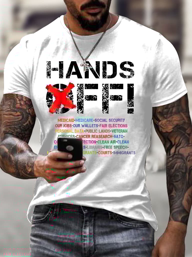 Men's Hands Off Protest Print T-Shirt