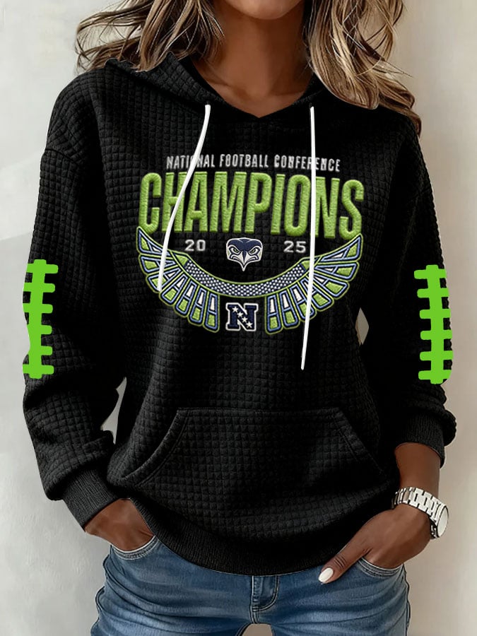 Women's Football Print Hoodie Sweatshirt
