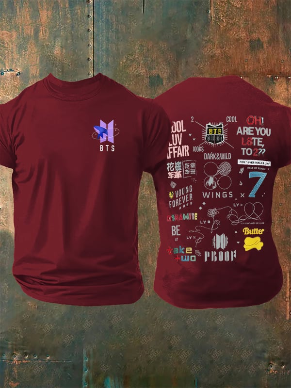Men's K-pop  Print Casual T-Shirt