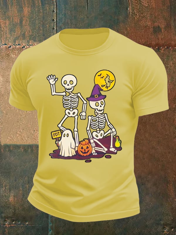 Men's Halloween Skeleton  T-Shirt