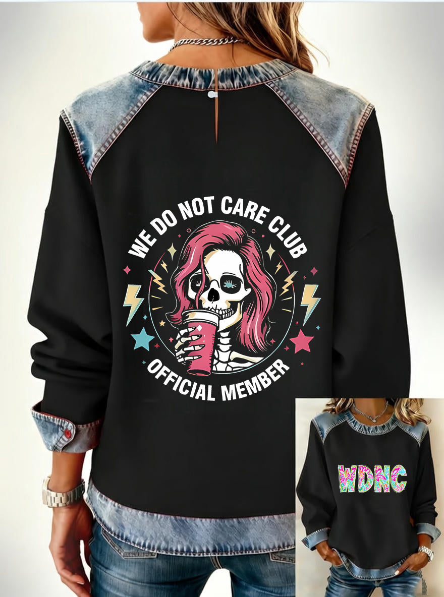 Women's  Retro Funny Proud Member Of Club We Do Not Care Menopause Perimenopause Print  Sweatshirtt