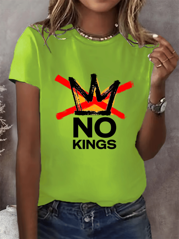 Women's  America has No Kings Printed Casual T-Shirt