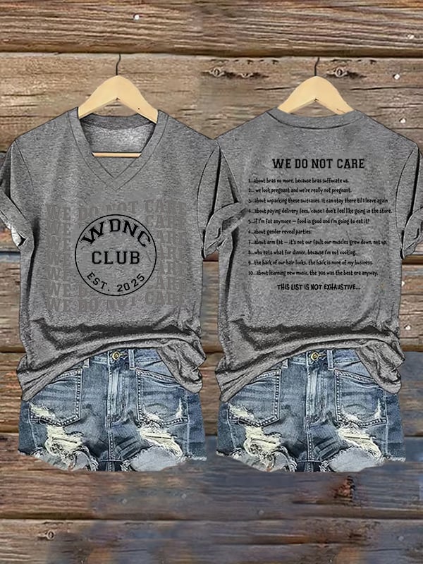 Women's  Retro Funny Proud Member Of  Club We Do Not Care Menopause Perimenopause Print T-Shirt