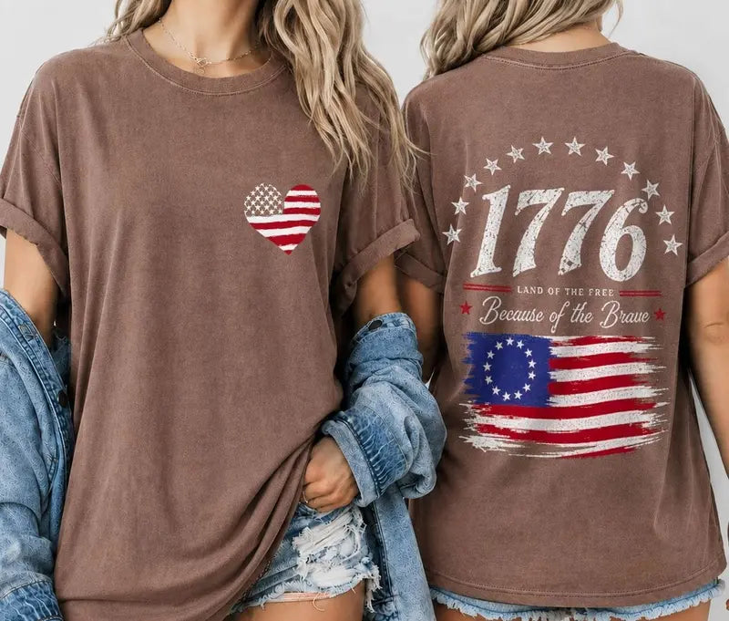 Unisex Comfort Colors 1776 Patriotic Graphic T-Shirt