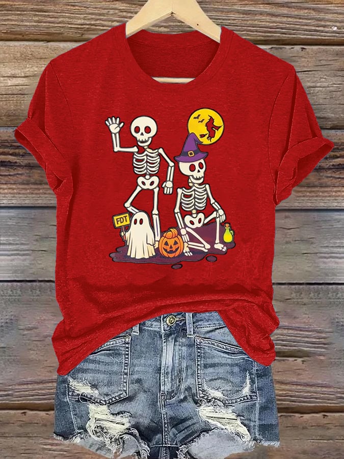 Women's Halloween Skeleton T-Shirt