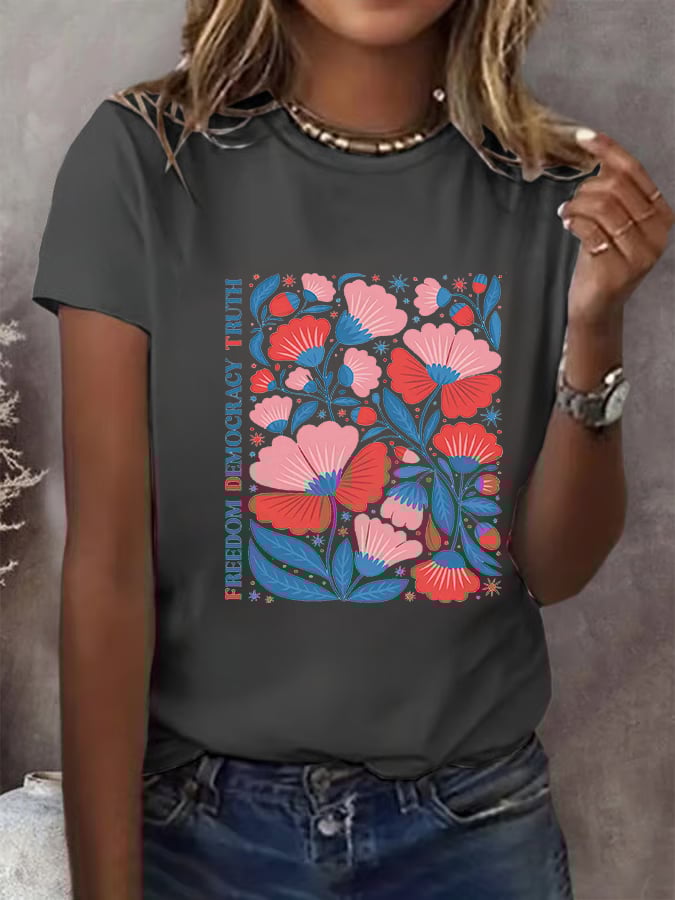 Women's Floral FDT Print  T-Shirt