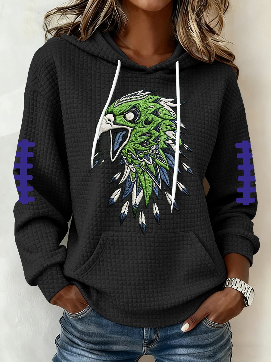 Women's Football Print Hoodie Sweatshirt