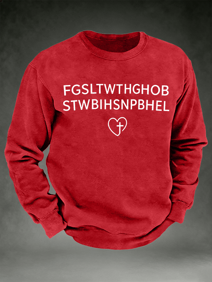 Men's FGSLTWTHGHOB STWBIHSNPBHEL Printed Crewneck Sweatshirt