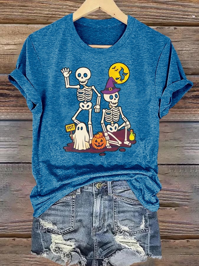 Women's Halloween Skeleton T-Shirt