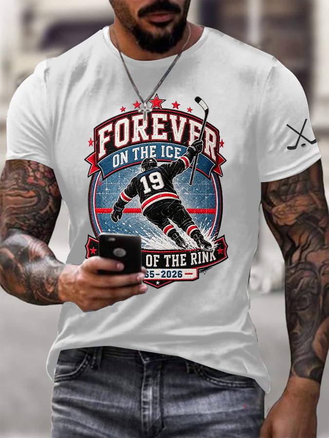 Men's Hockey Heritage Print Round Neck T-shirt