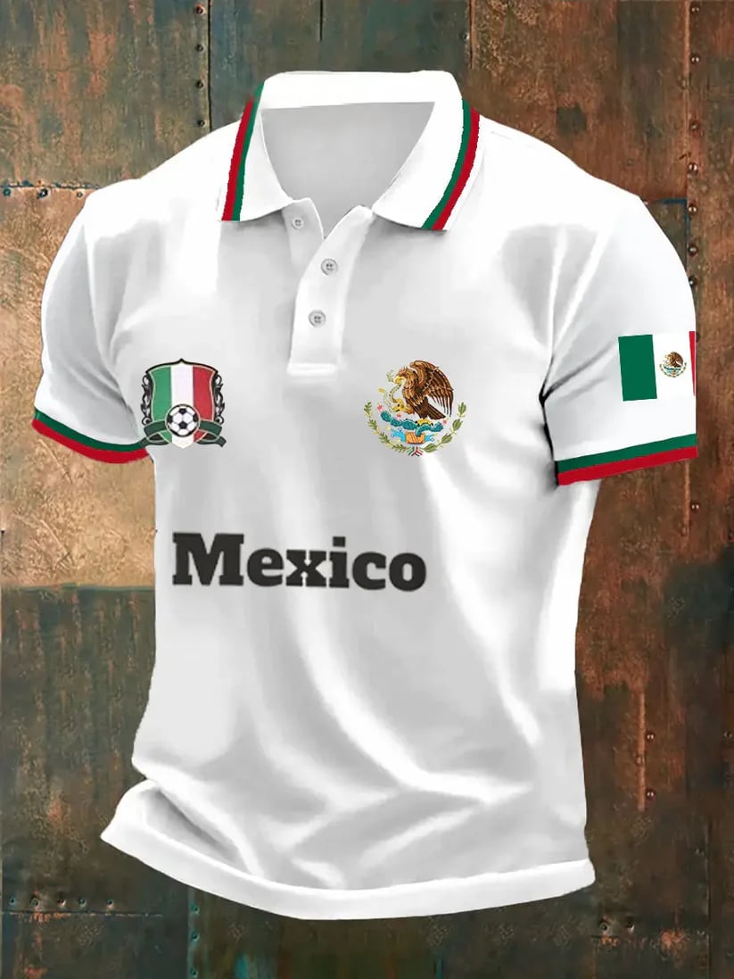 Men's Mexico Soccer Print Polo Shirt