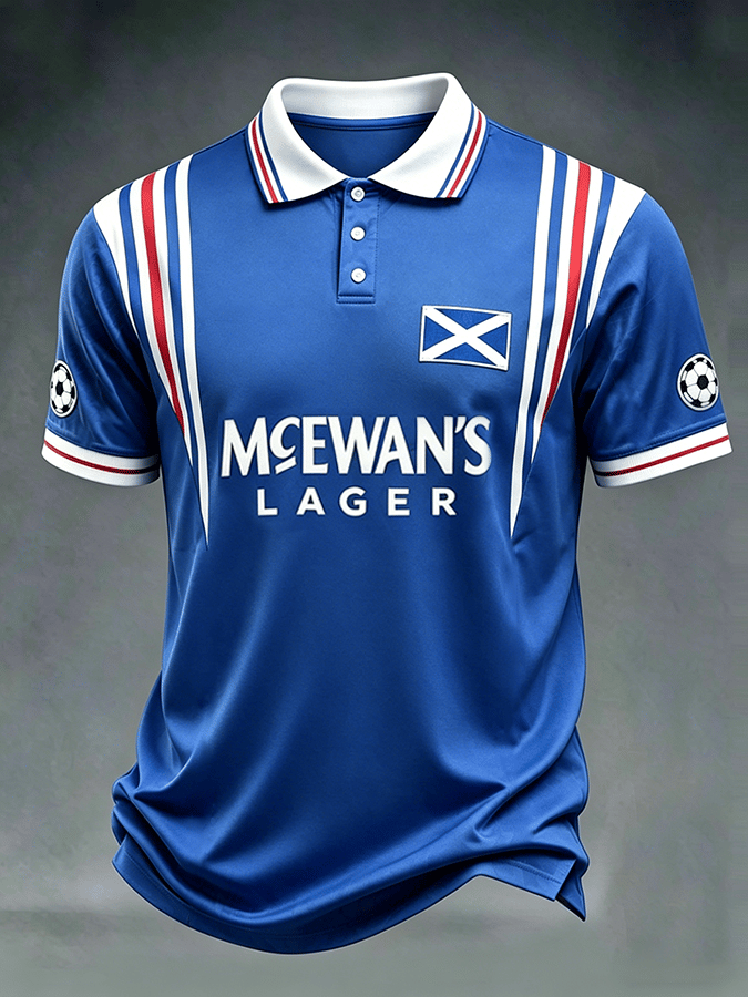 Scottish Football Fan Men's Printed Polo Shirt