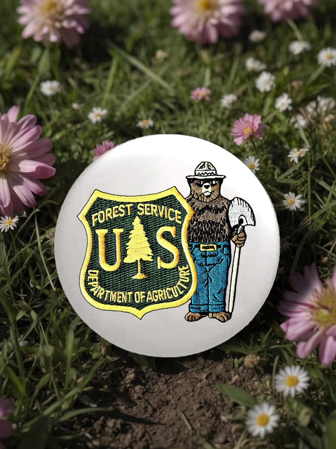 Unisex Retro Save The Forest Service Pin-Back Button