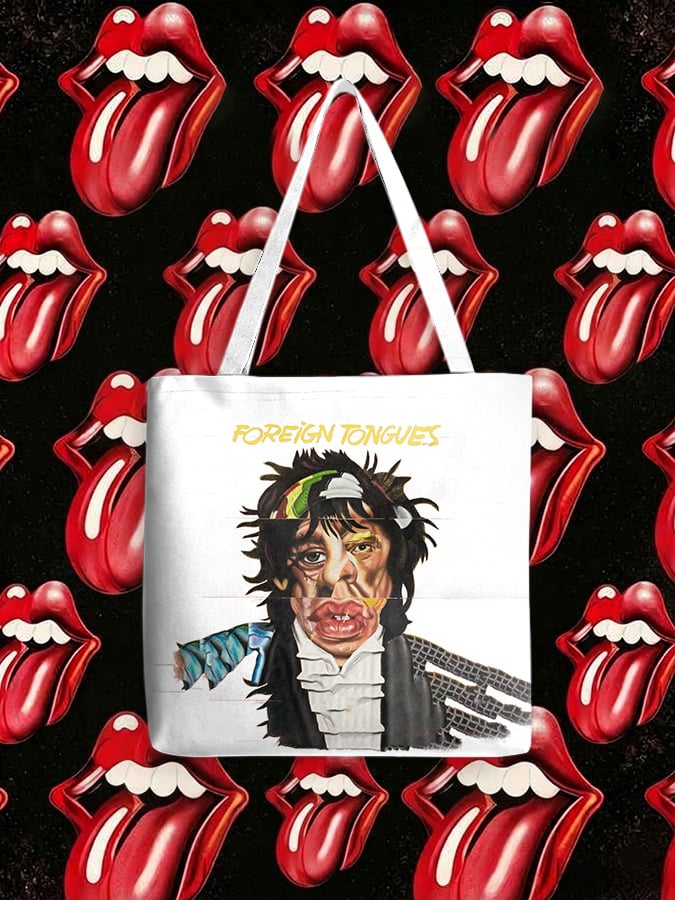 Retro Foreign Tongues Print Bag