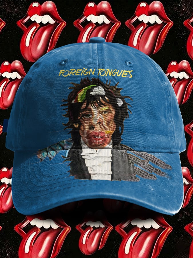 Retro Foreign Tongues Print Baseball Cap