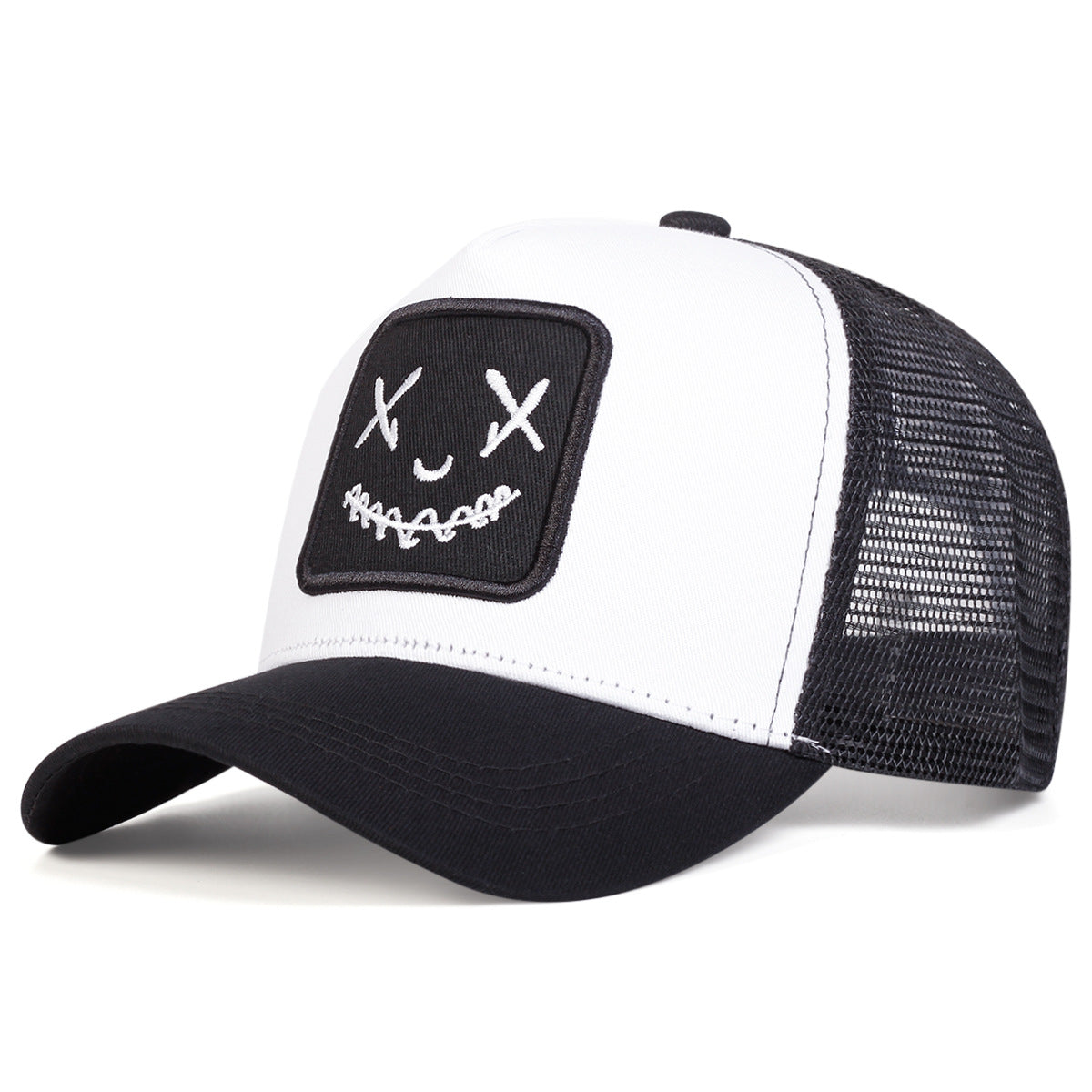 Unisex Cartoon Ghost Face Embroidered Baseball Cap Mesh Hat