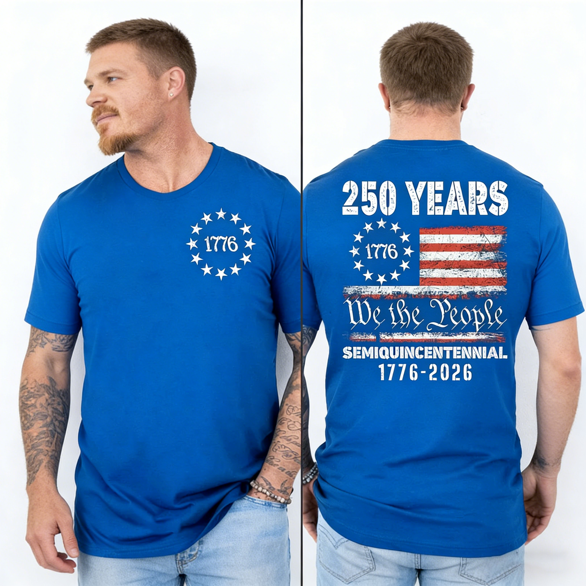 Men's American 1776 - 2026 Flag T-Shirt