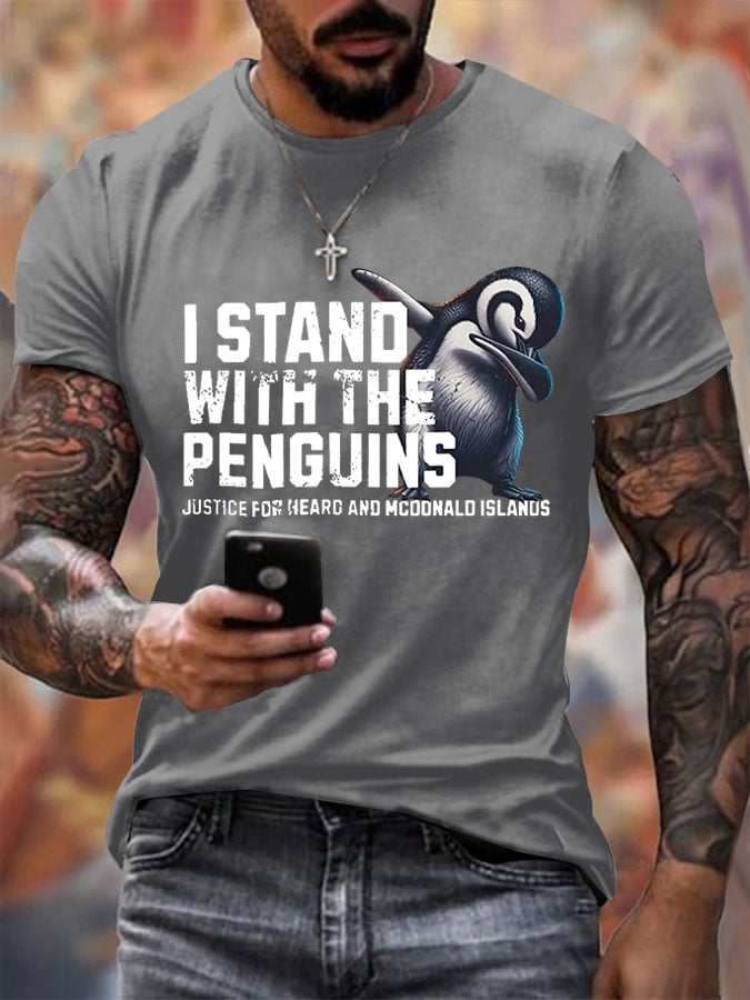 Men's I Stand With The Penguins Printing T Shirt