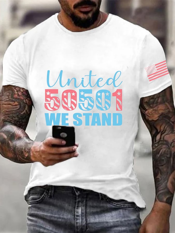 Men's 50 Protests 50 States 1 Movement Print T-Shirt