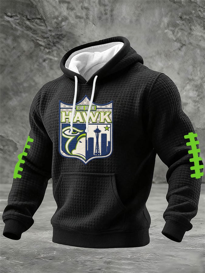 Men's Football Print Hooded Sweatshirt
